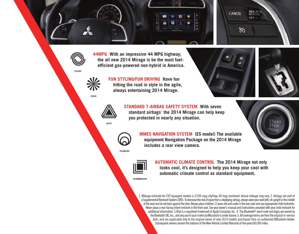 2014 Mitsubishi Mirage Brochure Page 2